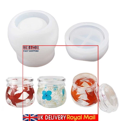 £6.60 • Buy Silicone Bottle Resin Mold & Lid Pudding Cup Jar DIY Epoxy Casting Mould