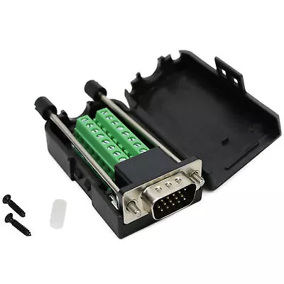 D-SUB DB15 Male 15Pin Jack Port To Terminal Breakout Board Connector With Case • $8.45