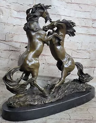 Signed Original Milo Two Battling Horses Bronze Sculpture Marble Base Statue NR • $599