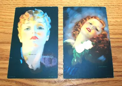 2 Lot BILLY DEVORSS Eyes Right & ROLF ARMSTRONG Heads Up Mutoscope Pin-Up Cards • $25