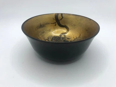 £1 • Buy Glorious Burmese Papier Mache Ebonised Art Bowl