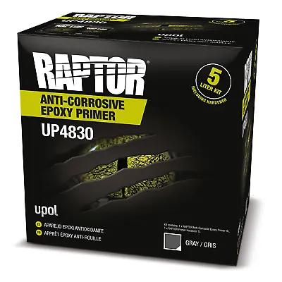 U-Pol 4830 Raptor 5 Liter Gray 4:1 Anti-Corrosive Spray-On 2K Epoxy Primer Kit • $185.03