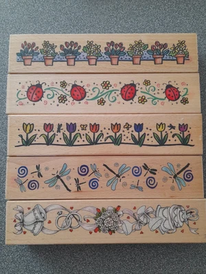 £10 • Buy Docrafts Whispers 5 Floral/wedding Woodmounted Rubber Stamps Excellent Condition