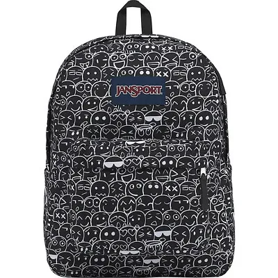 NWT! JanSport Superbreak Emoji Crowd Backpack #JS00T50149J Black/White • £43.35