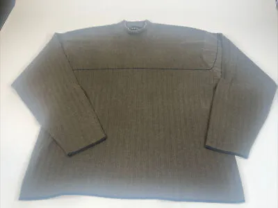 Vintage Croft And Barrow Brown & Black Tight Knit Crew Necked Sweater Men's XL • $6.99