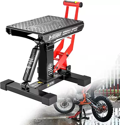Hydraulic Motorcycle Lift Stand – Heavy-Duty Steel Maintenance Hoist Jack For Di • $109.99
