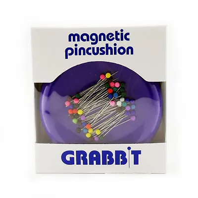 GRABBIT Purple Magnetic Pincushion With Ball Head Pins  • $10.95