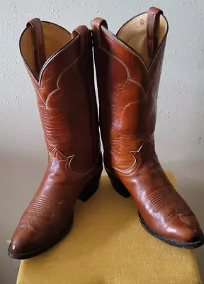 Tony Lama Men's Size 9 E Wide Western Boots Rich Whiskey Brown • $19.99