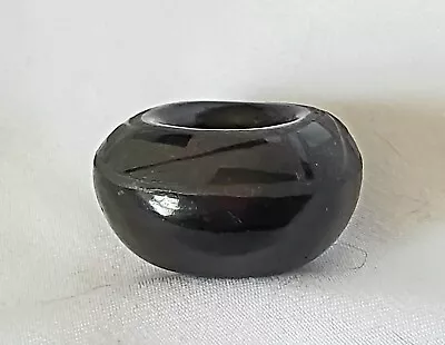 Miniature Native American Blackware Pot Vintage Black On Black  Southwestern  • $10.50