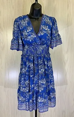Max Studio Floral Dress Women's Size XS Blue NEW MSRP $138 • $19.96