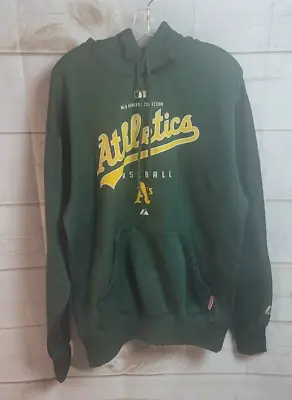 Majestic Authentic Collection Performance Hoodie MLB Athletics Hoodie Green Sz M • $34.99