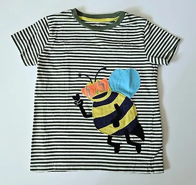 Mini Boden 5-6 Boys Striped Bumblebee Tee Top T-shirt BA1-15 • $16.99