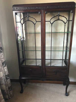 £90 • Buy Edwardian Antique Mahogany Display China Glass Cabinet
