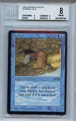 MTG Arabian Nights Sindbad BGS 8.0 (8) Nm-MT Magic Card WOTC 7260 Amricons • $249.99