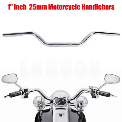 $69.99 • Buy 25mm 1  Motorcycle Handlebar Silver For Yamaha V Star 1100 1300 250 650 950 US