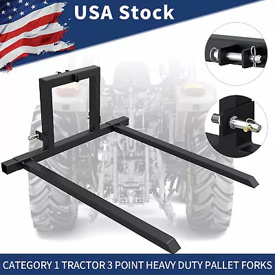 3 Point Hitch Pallet Forks Mover Carry Category 1 Tractor Attachment Adjustable • $203.99