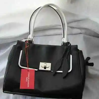 NWT -Fabulous  Charles Jourdan  Black & White Leather Sachel – NWT - $375 • $67