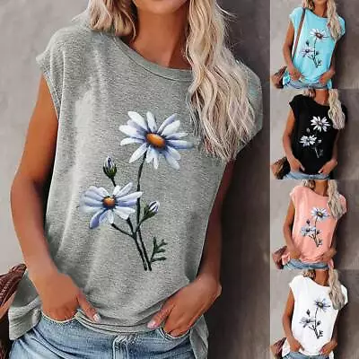 £9.99 • Buy Womens Floral Tops Ladies Casual Loose Tunic Holiday Summer Blouse T-Shirt Tee