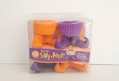 4 Halloween WACKY WITCH SHOES Wilton Silly Feet Cupcake Mold Silicone Baking Set • $19.85