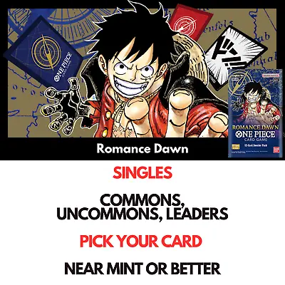 One Piece TCG Romance Dawn OP01 - SINGLES - COMMONS UNCOMMONS LEADERS • $1