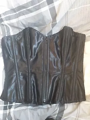 Used VGC Burleska Overbust Zip Front Satin Corset Size 32 • £30