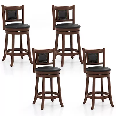 25.5  Swivel Bar Stool Set Of 4 Counter Height Bar Stools Armless Chairs For Pub • $309.99