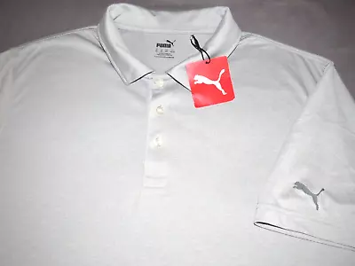 NEW! Men's PUMA Short Sleeved Cotton Blend Stretch Gray Polo Shirt XL NWT! • $29.99