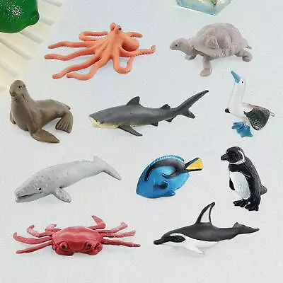10 Pieces Animal Figurines Marine Miniature Playset For Party Favor • $10.41