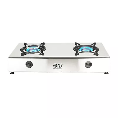 Portable 2 Burner Gas Stove Camping LPG Double Cooker Stainless Steel NJ-200SD • £71.60