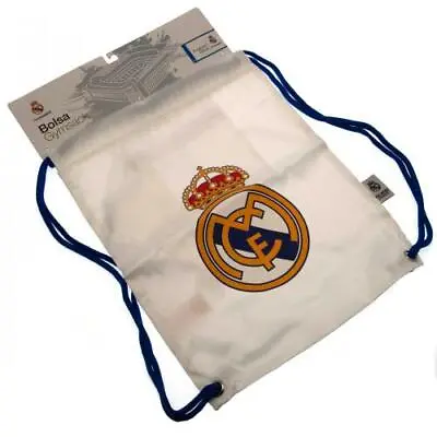 £14.95 • Buy Real Madrid Football Club Official White Gym Bag Drawstring Badge Crest School