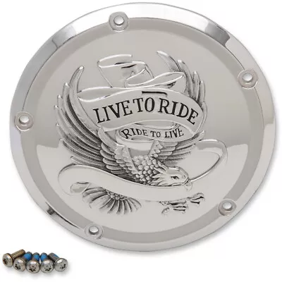 $65.95 • Buy Drag Specialties 5-Hole - Chrome - Live To Ride Derby Cover | D33-0110CA