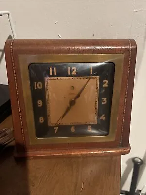 Antique TELECHRON Wood Mantel Shelf Clock Works Vintage • $30