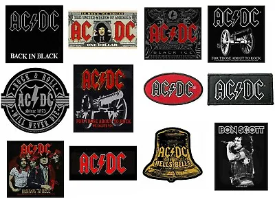 £2.99 • Buy Official AC/DC Merchandise SEW ON PATCH - BON SCOTT Razors Edge LOGO Black Ice +