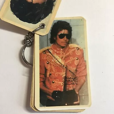 Michael Jackson Thriller Keychain Vintage 3  Double Sided Phtotos 1980's New • $14.99