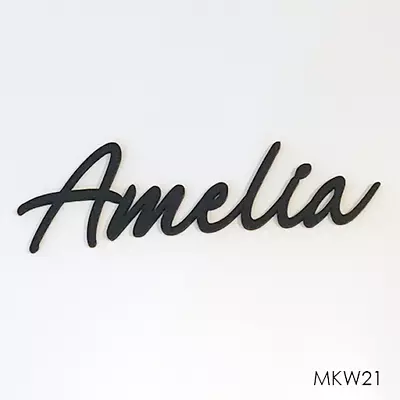 Personalised Wooden Script Name Plaque Sign Mdf Letters Painted/unpainted • £1.50