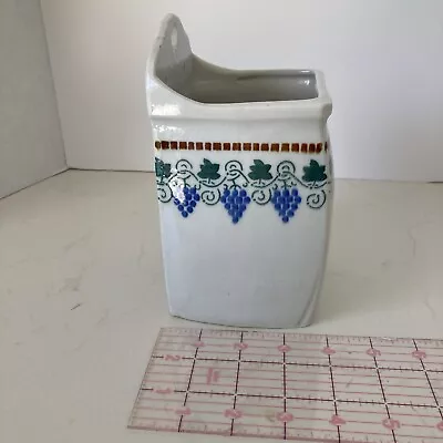 German Salt Box Folk Art Grapes  Peasant Ware Ceramic Vintage GERMANY • $19.99