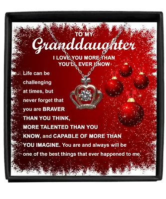 To My Grandaughter I Love You More Than You'll Ever Know Gift Ideas Necklace  • $29.90