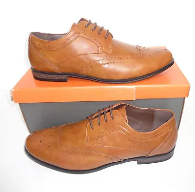 Mens New Tan Brogues Casual Formal Shoes Office Smart Loafers UK Sizes 6-12 • £15.48