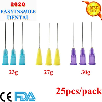 25Pc Dental Endo Irrigation Needle Tip 23g/27g/30g Syringes Irrigator End-Closed • $11.61