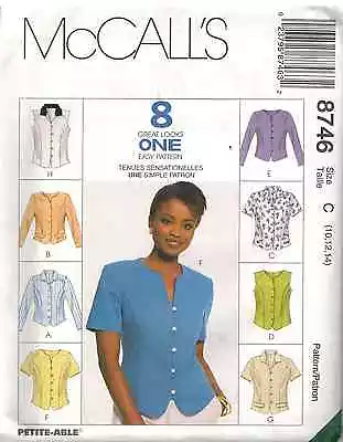 8746 UNCUT Vintage McCalls Pattern Misses Semi Fitted Top Shirt SEWING OOP FF • $4.89