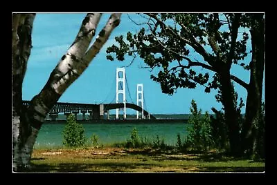 Straits Of Mackinac Bridge Joining Michigan's Peninsulas Unposted Postcard • $0.35