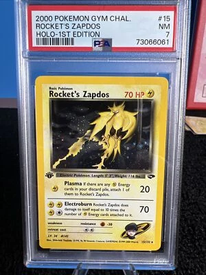 $70 • Buy  Pokemon  PSA 7 Rocket's Zapdos 1st Edition Holo Gym Challenge 15/132