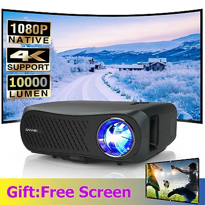 $604.59 • Buy 10000lms 4K Projector Native 1080p Video Movie Zoom LCD Home Cinema Bundle Bag