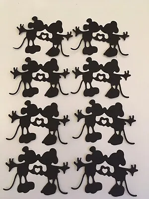 8 Mickey/minnie Mouse Black Silhouette Die Cut Toppers Embellishments/scrapbooks • £1.50