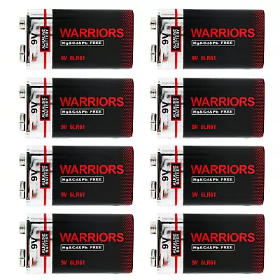 BULK LOT Warriors High Capacity 9V 9Volt 50x100x Alkaline Battery Smoke Detector • $76.99