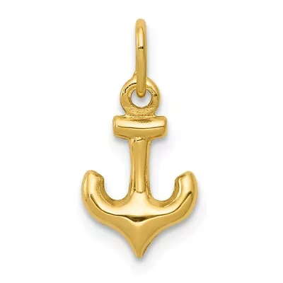 14k 14kt Yellow Gold Anchor Charm PENDANT 16 Mm X 8 Mm • $39