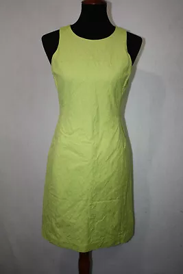 Banana Republic Women's SZ 4 Milly Collection Lime Green Jacquard Sheath Dress • $19.99