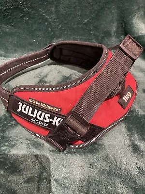 Julius K9 Dog Harness.Size Medium (size 0). Red Glow In Dark. • £16.52