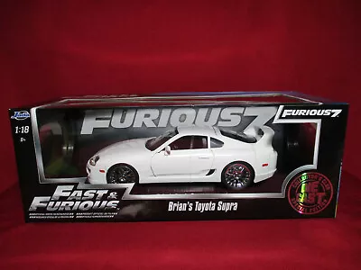 1:18 Brian's 1995 Toyota Supra White Fast & Furious 7 Paul Walker Movie Car Rare • $135.04