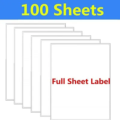 100 8.5 X 11 Full Sheet Shipping Mailing Labels Blank Self Adhesive Laser InkJet • $14.75